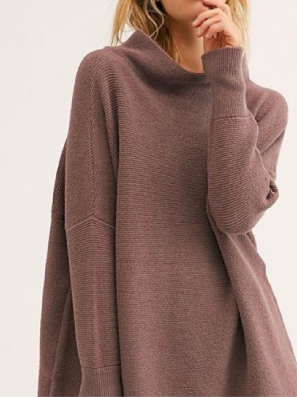 Free people ottoman tunic sweater. — Mauve size large
